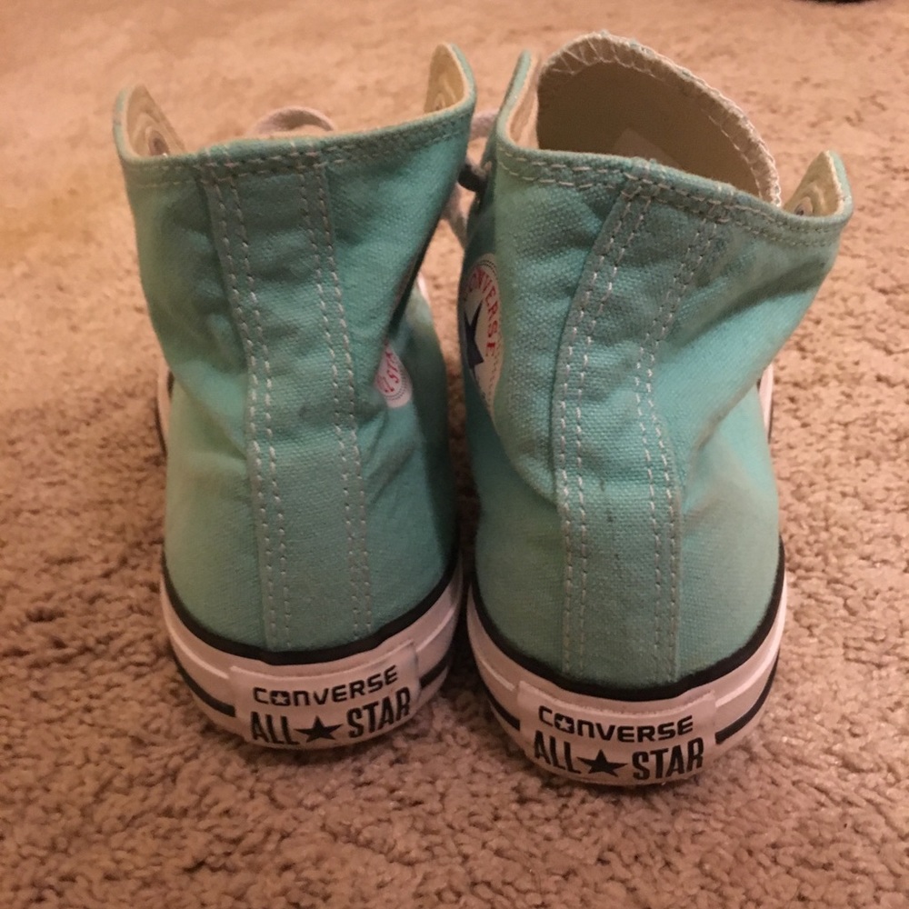 Turquoise converse sneakers